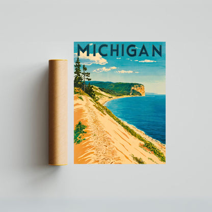 Michigan Vintage Travel Poster