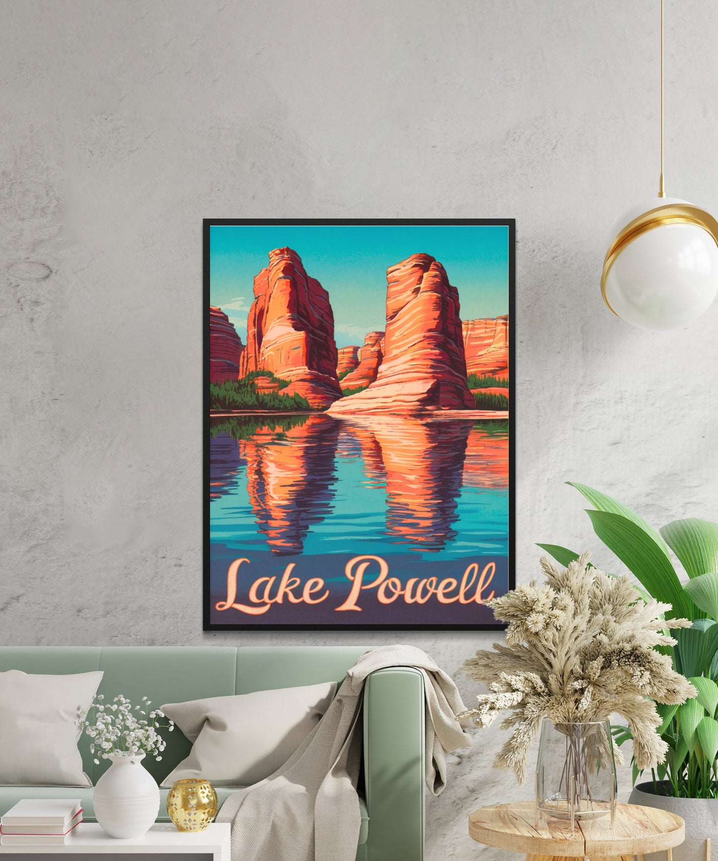 Lake Powell Vintage Travel Poster - Fishing Retreat