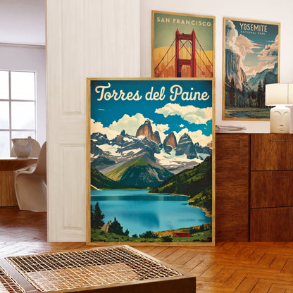 Torres del Paine Vintage Travel Poster - Rugged Elegance