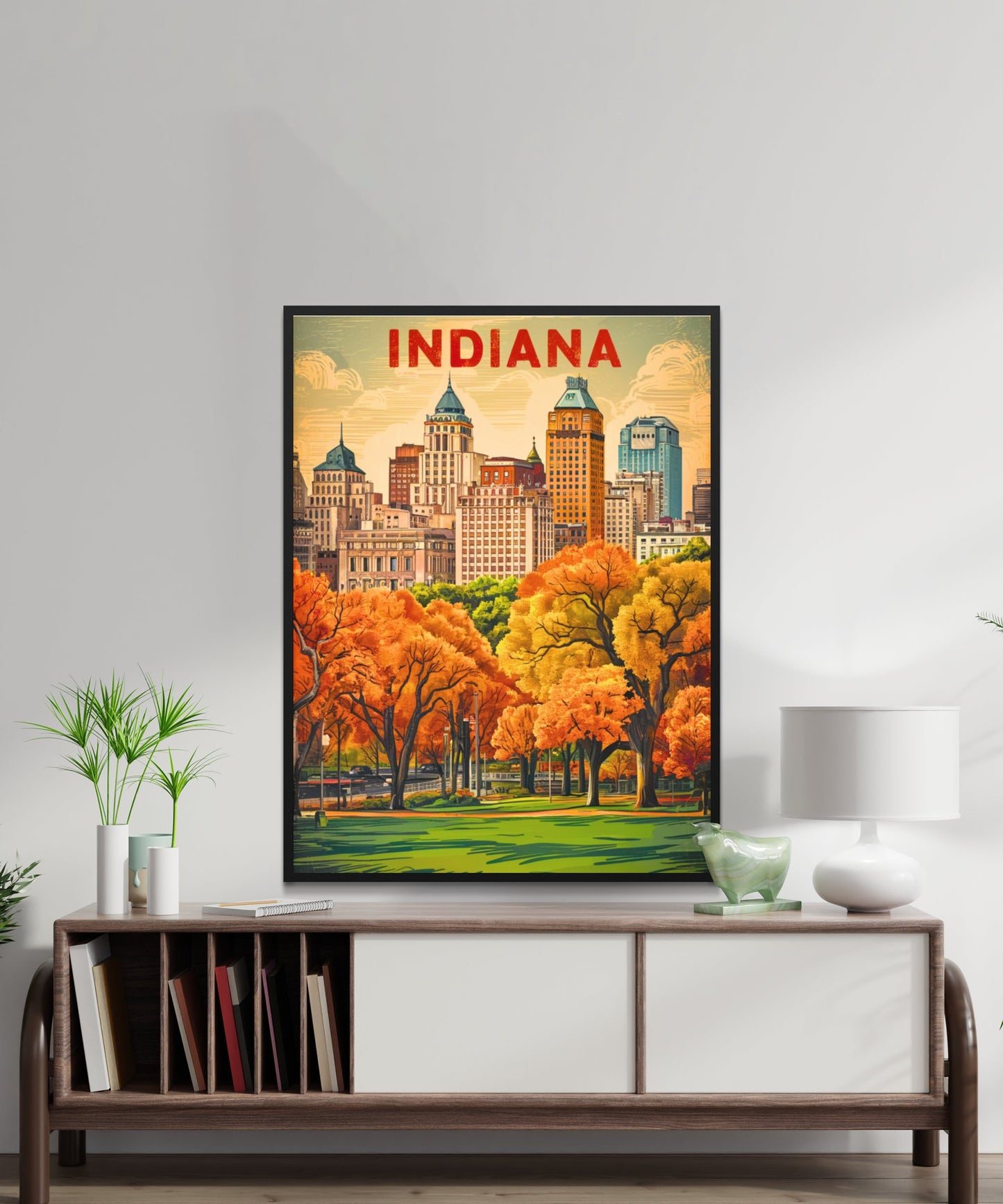 Indiana Vintage Travel Poster