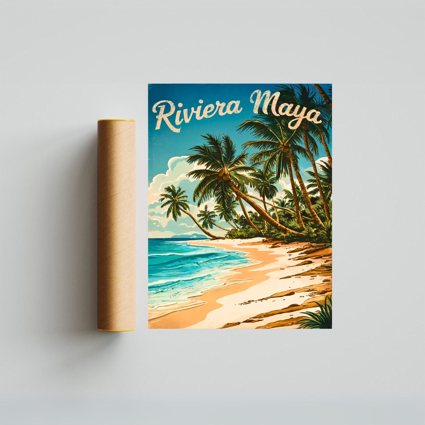 Riviera Maya Vintage Travel Poster - Mexico’s Coastal Paradise