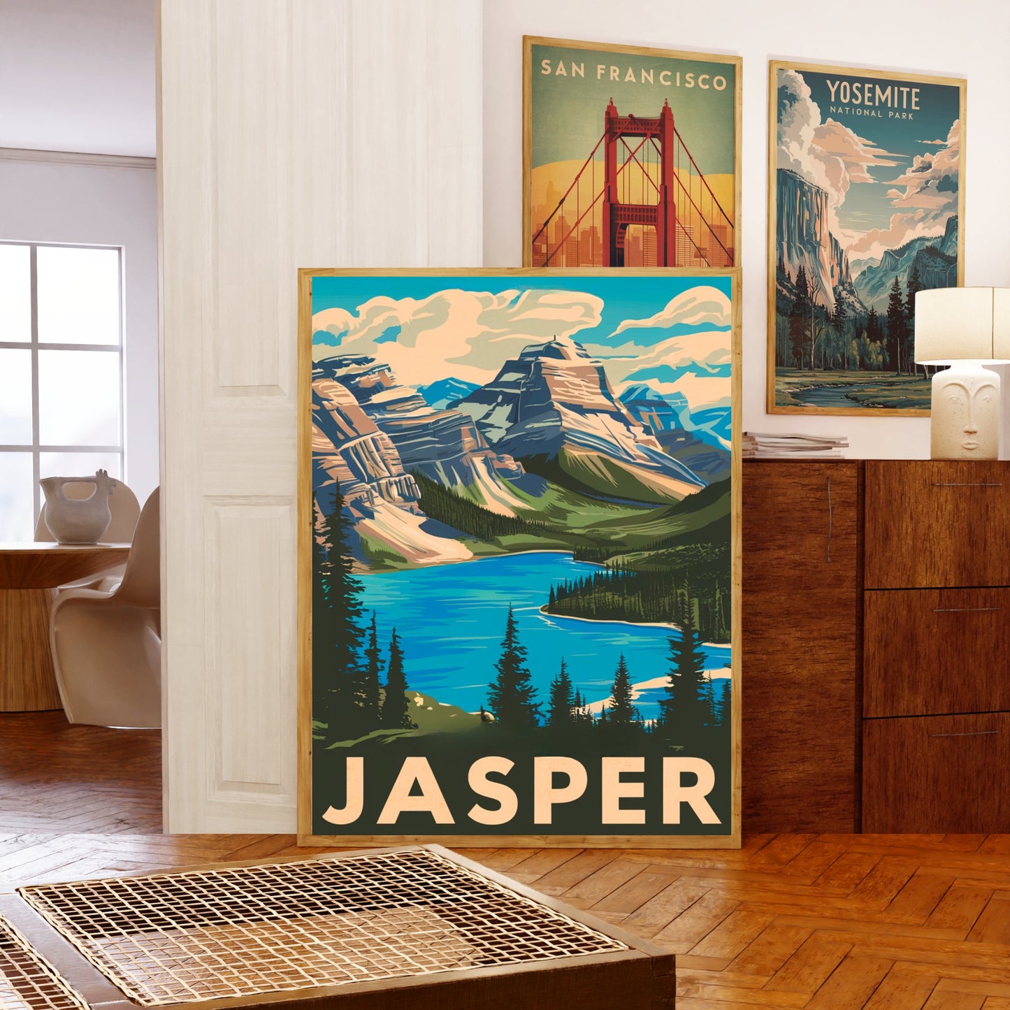 Jasper Vintage Travel Poster - Pristine Lakes