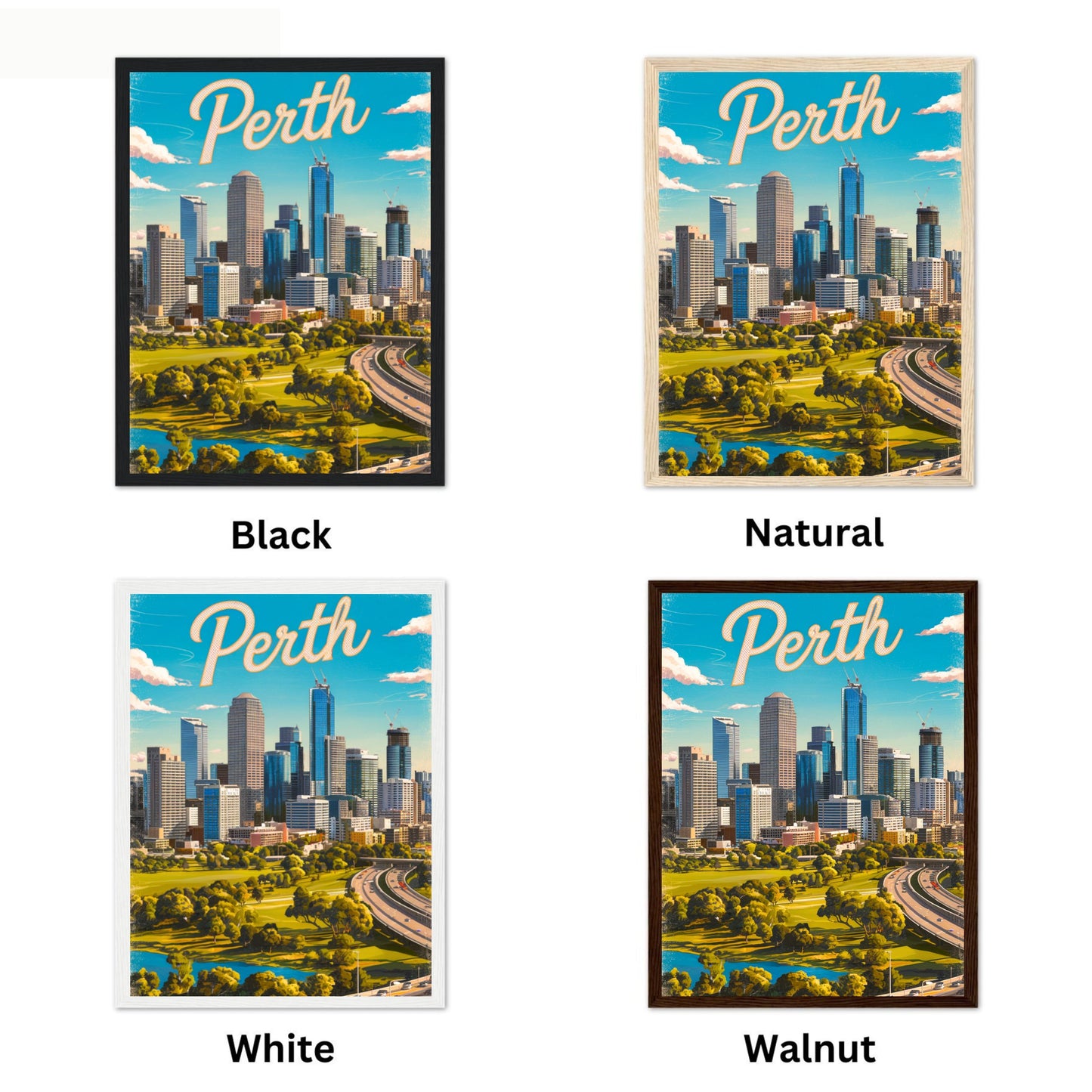 Perth Vintage Travel Poster - Vibrant Urban Oasis