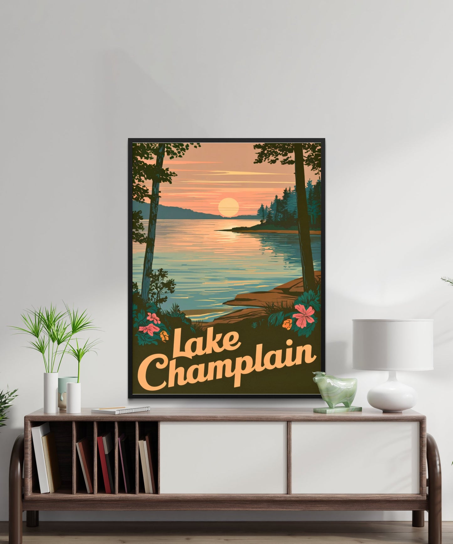 Lake Champlain  Vintage Travel Poster  - Timeless Waters of the Northeast