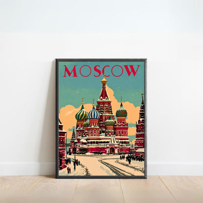 Moscow Vintage Travel Poster