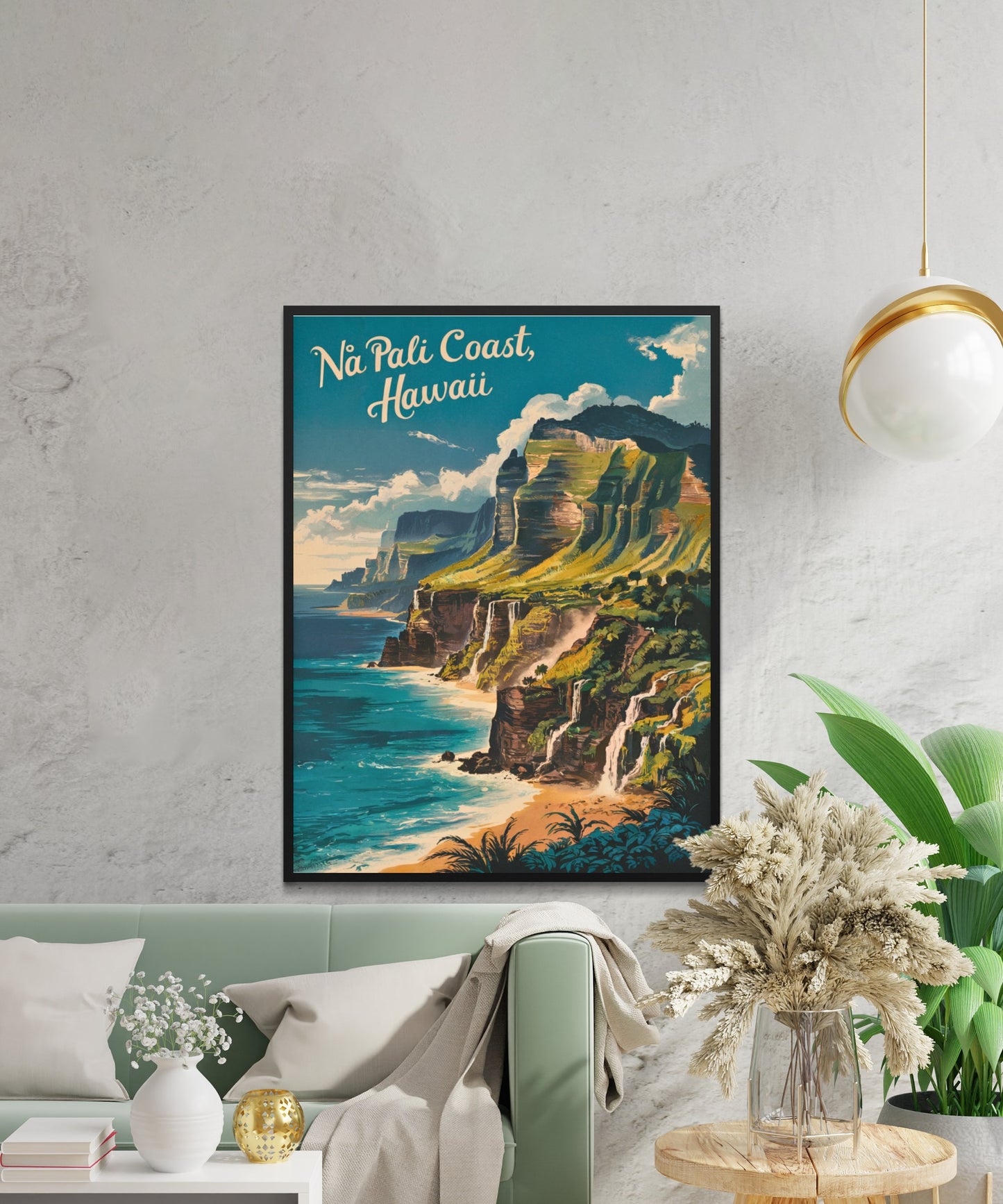 Nā Pali Coast Vintage Travel Poster