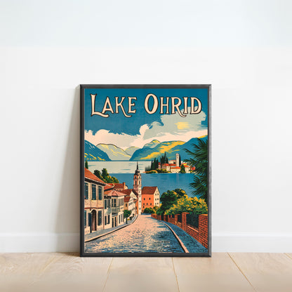 Lake Ohrid Vintage Travel Poster