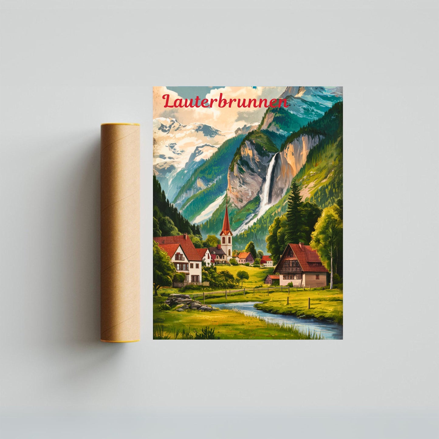 Lauterbrunnen Vintage Travel Poster