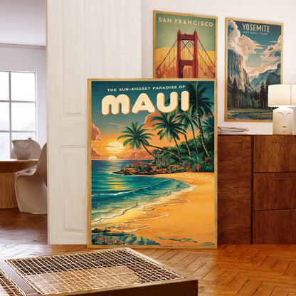 Maui Vintage Travel Poster - Island Serenity