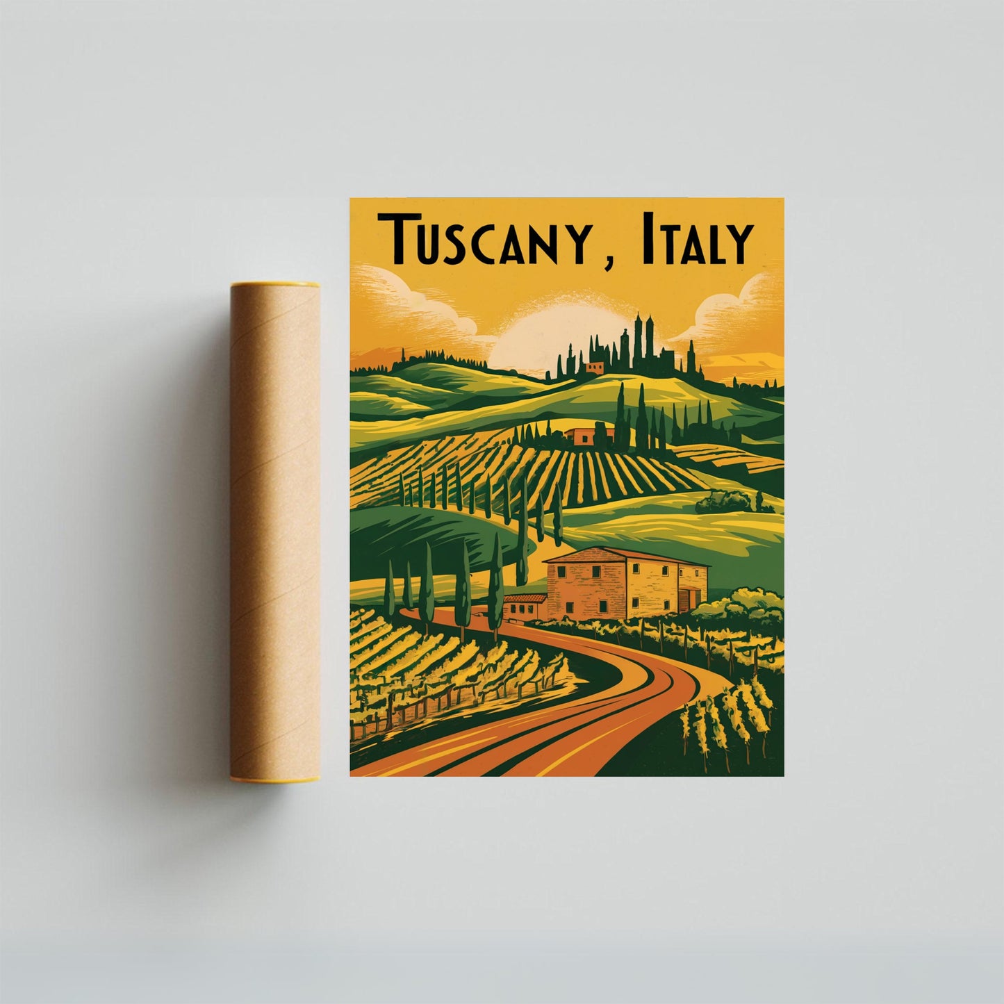 Tuscany Vintage Travel Poster