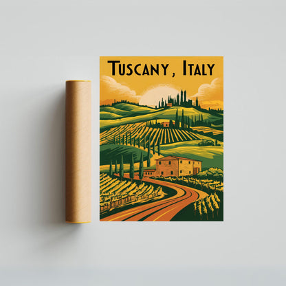 Tuscany Vintage Travel Poster