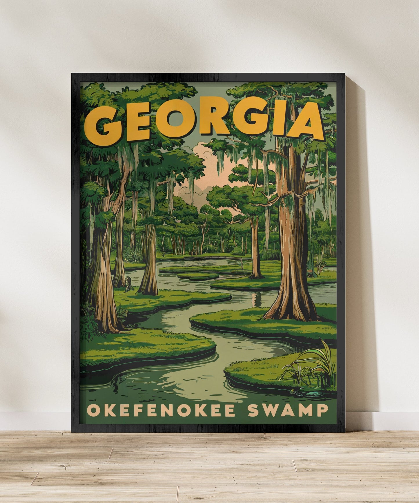 Okefenokee Swamp Vintage Travel Poster - Timeless Wetland Wonderland