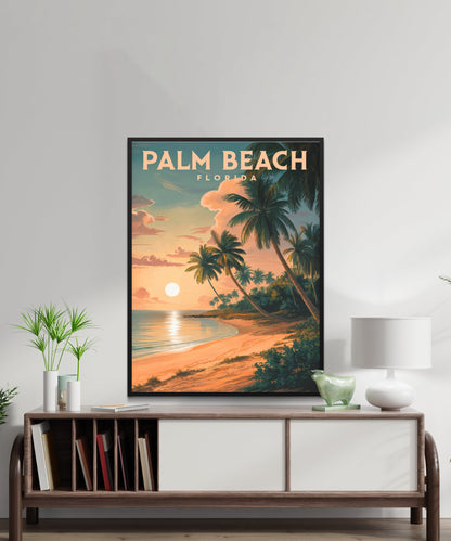 Palm Beach Vintage Travel Poster - Sun-Kissed Bliss