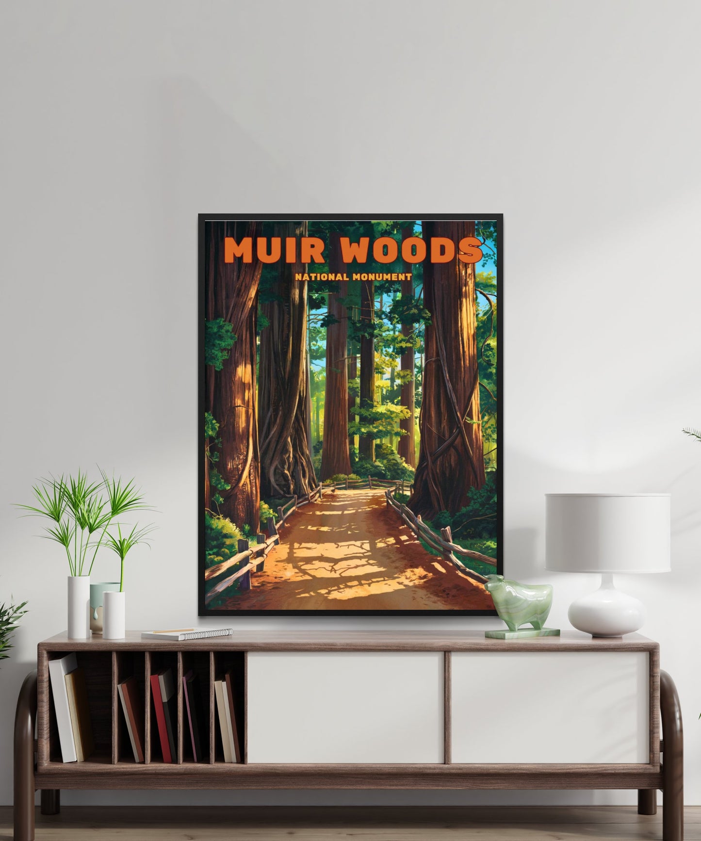 Muir Woods Vintage Travel Poster - Timeless Redwoods Sanctuary