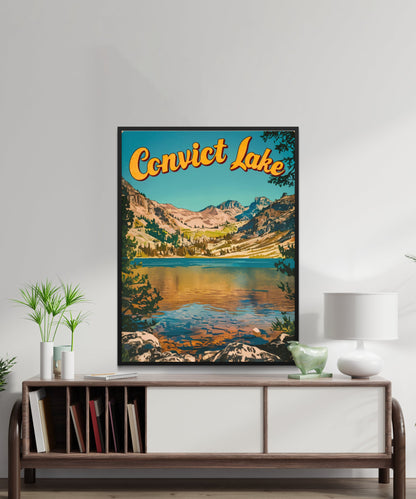 Convict Lake  Vintage Travel Poster - Scenic River