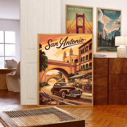 San Antonio Vintage Travel Poster