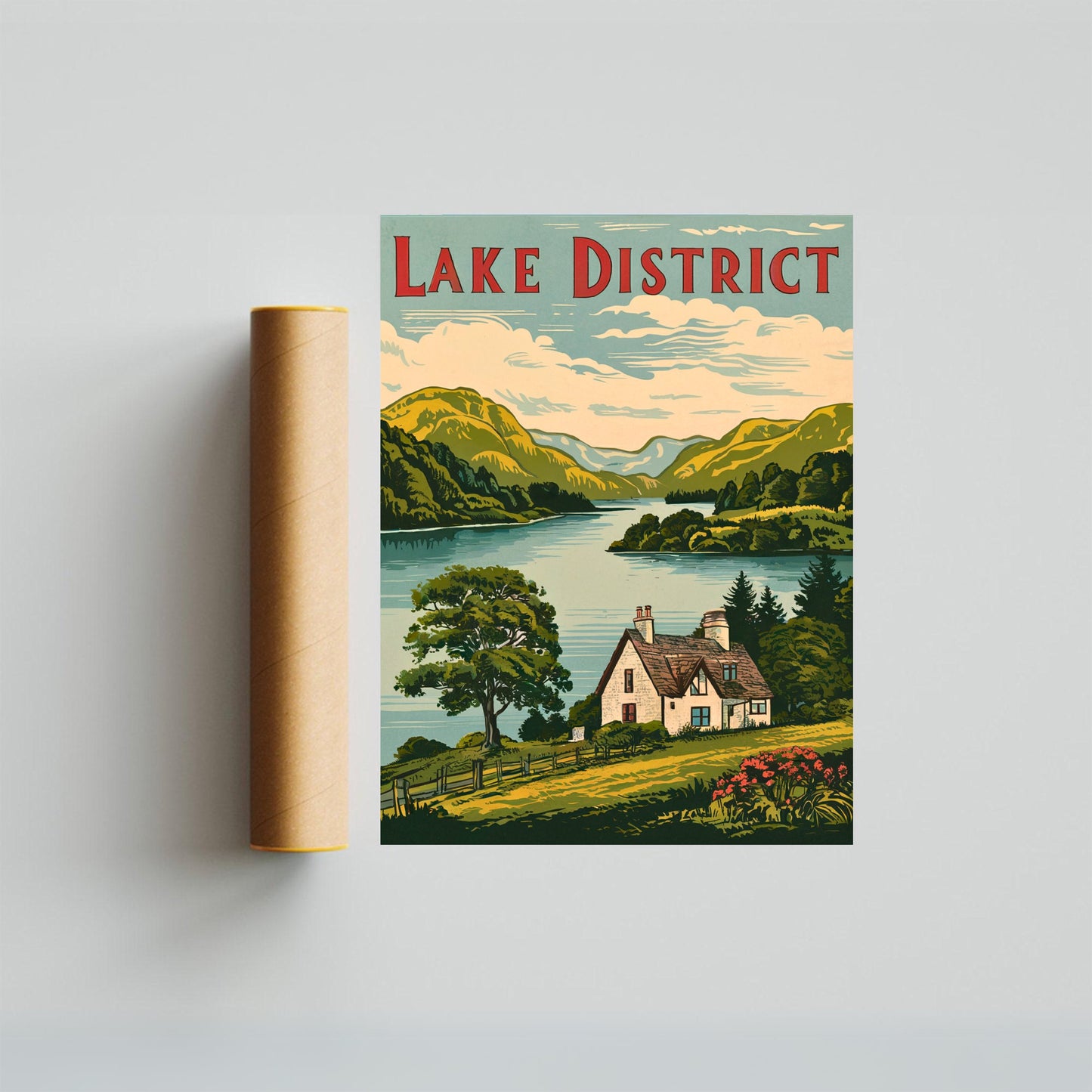 Lake District Vintage Travel Poster