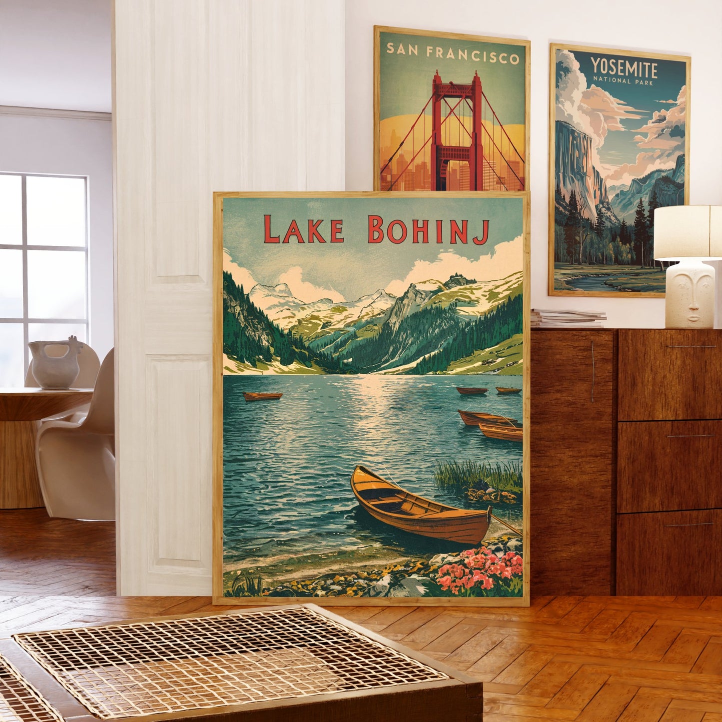 Lake Bohinj Vintage Travel Poster