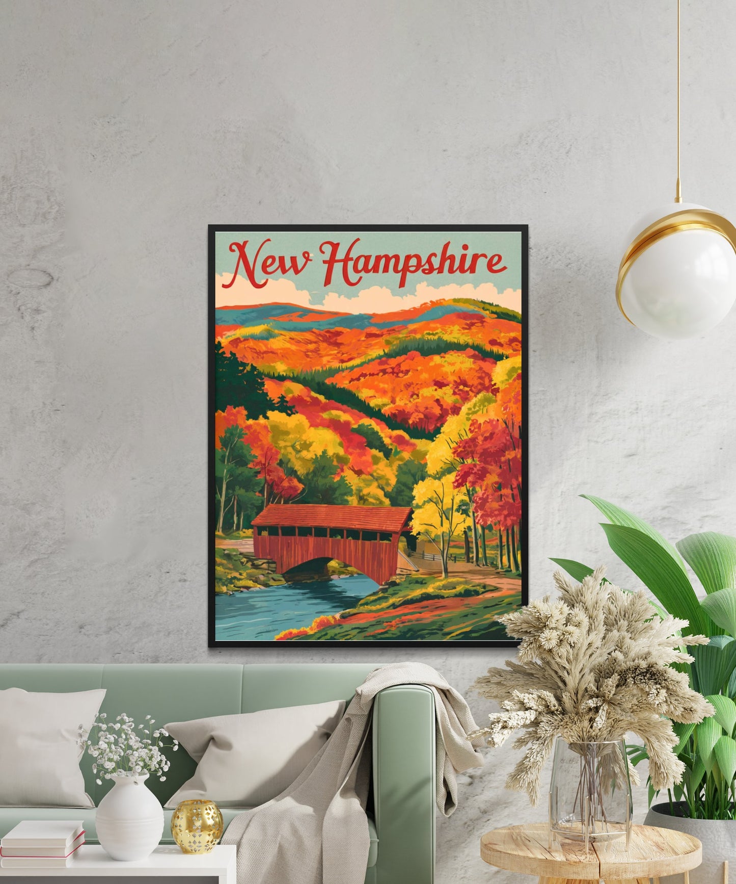 New Hampshire Vintage Travel Poster - Heart of the Granite State