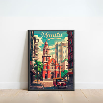 Manila Vintage Travel Poster - Tropical Warmth