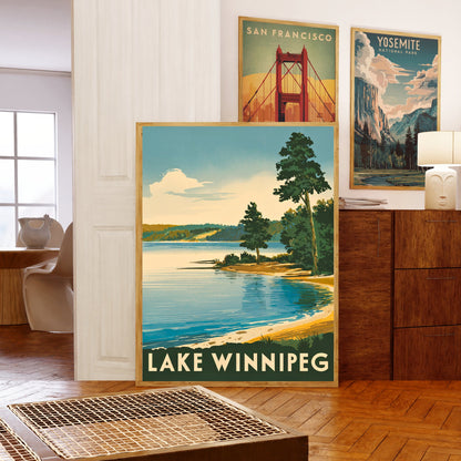 Lake Winnipeg Vintage Travel Poster