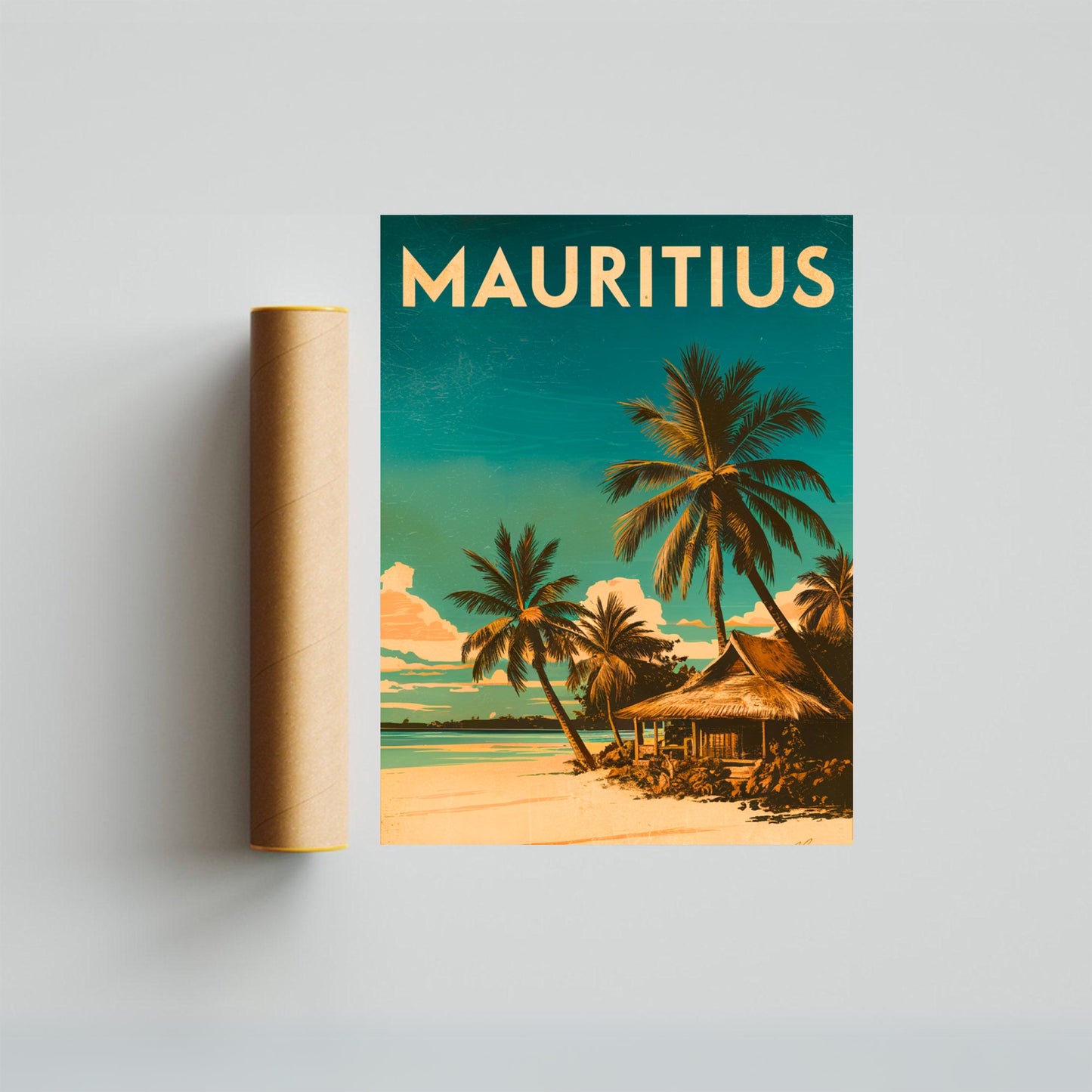 Mauritius Vintage Travel Poster - Tropical Island