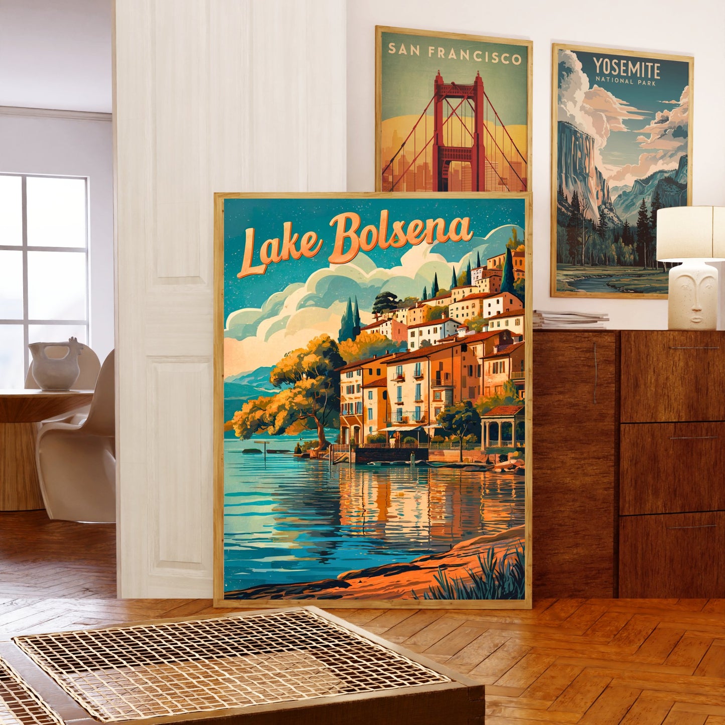 Lake Bolsena Vintage Travel Poster - Timeless Charm of Italy's Lake