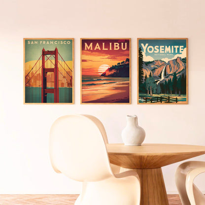 Malibu Vintage Travel Poster