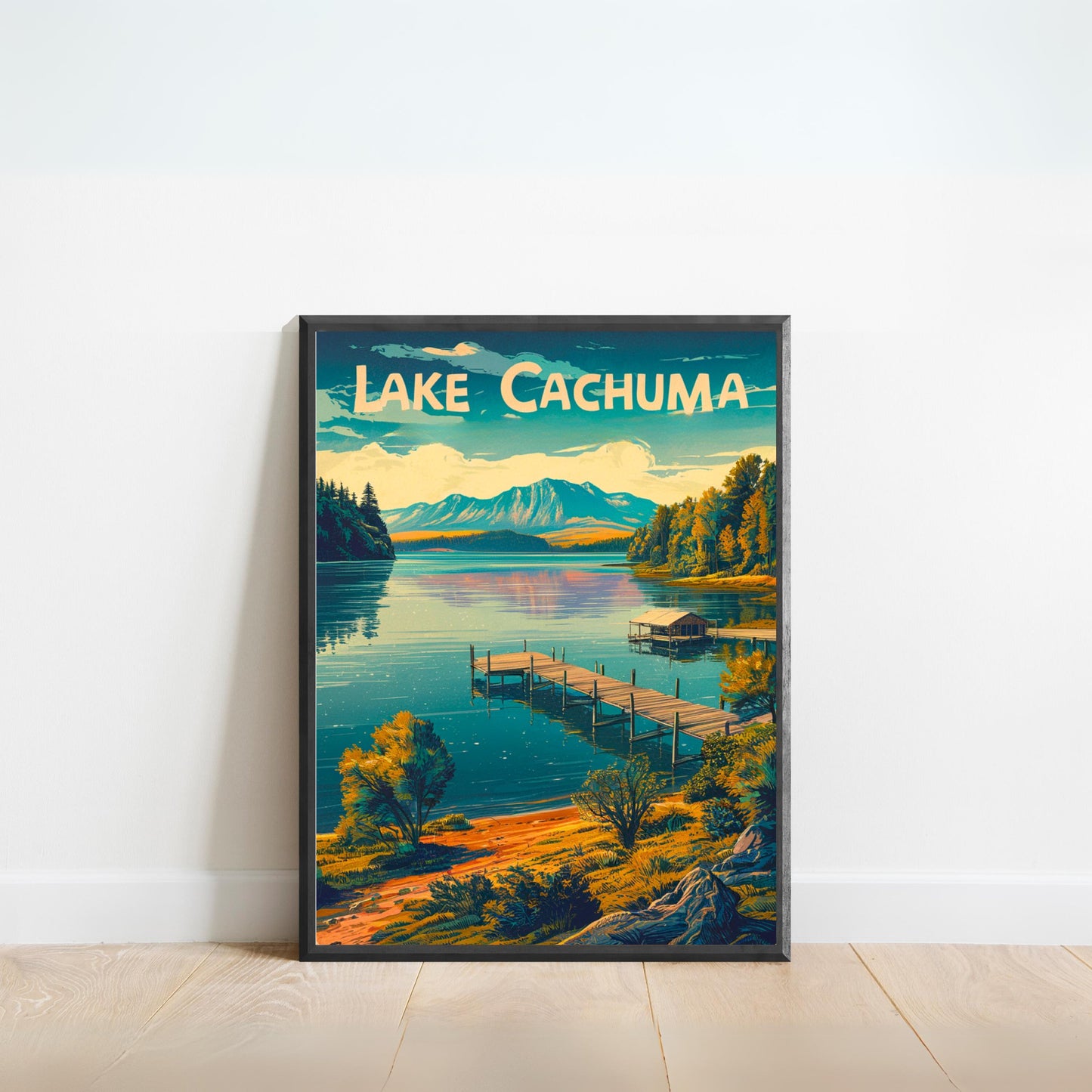 Lake Cachuma Vintage Travel Poster - Serene Waters