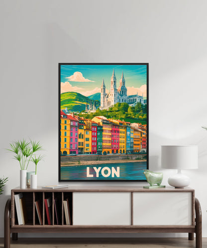 Lyon Vintage Travel Poster