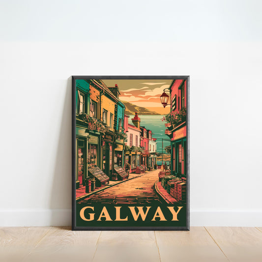 Galway Vintage Travel Poster - Coastal Charm