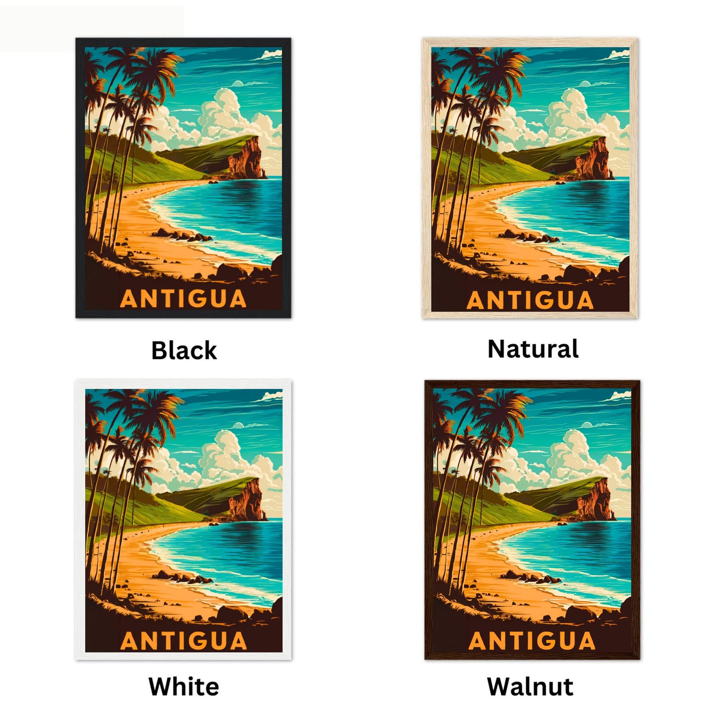 Antigua Vintage Travel Poster