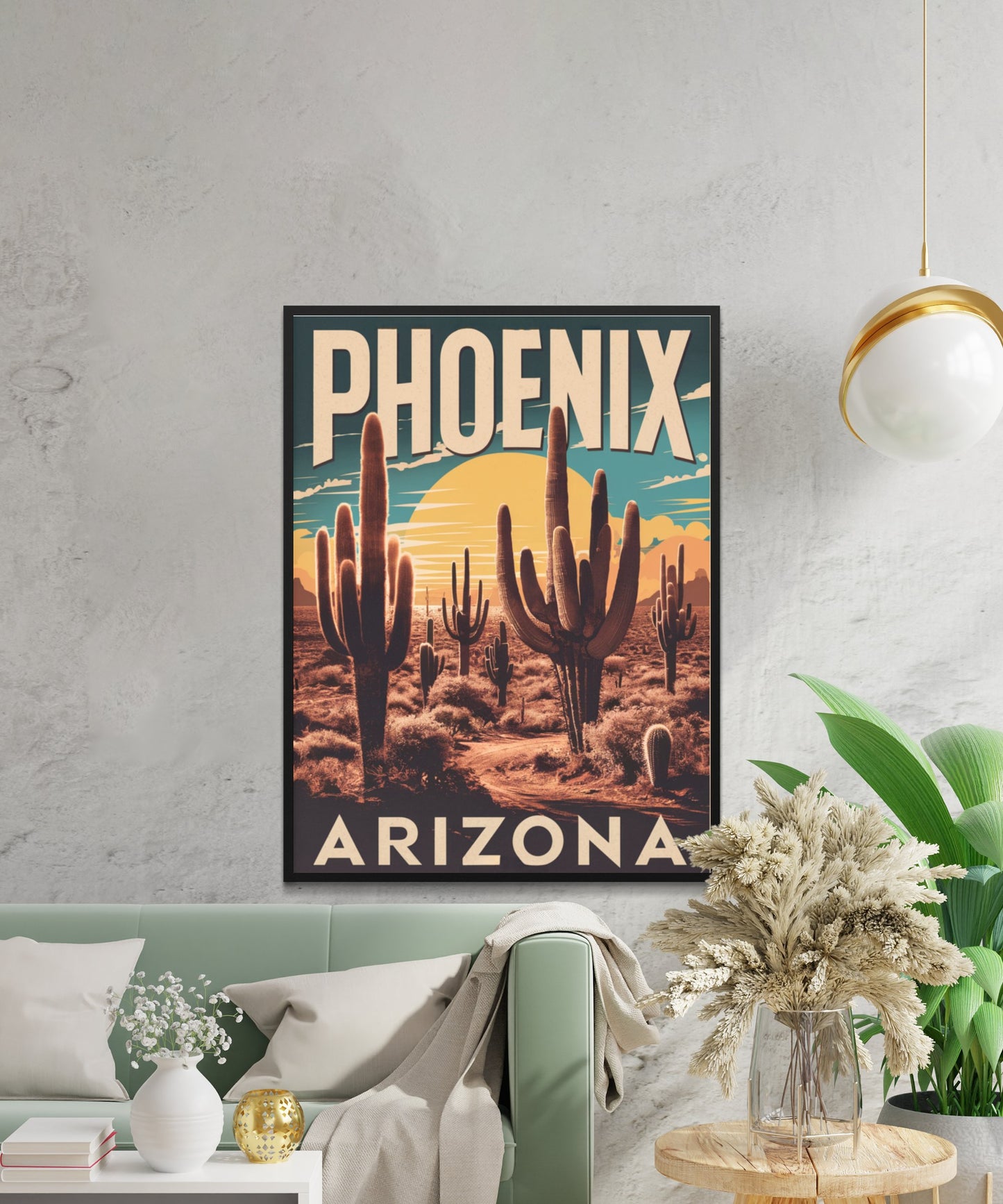 Phoenix Vintage Travel Poster - Mountain Views