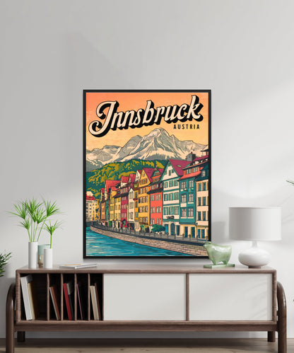 Innsbruck Vintage Travel Poster  - The Heart of Tyrol