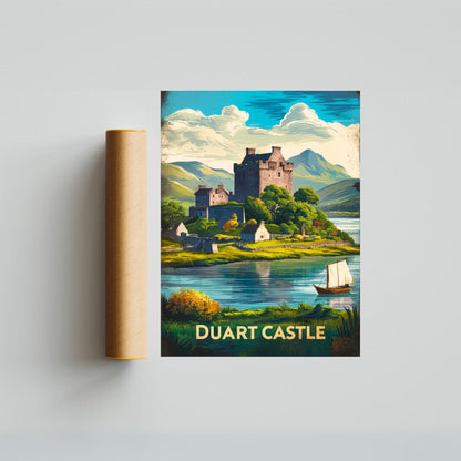 Duart Castle Vintage Travel Poster - Historic Castle