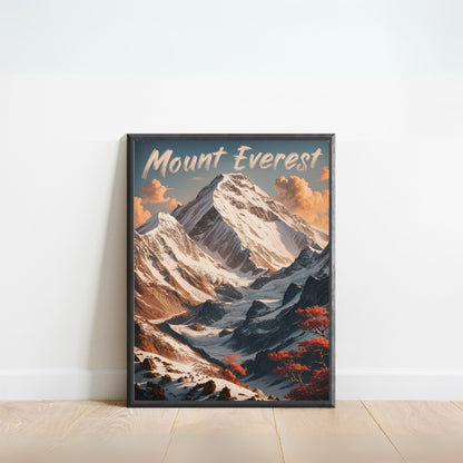 Mount Everest Vintage Travel Poster - Himalayan Majesty