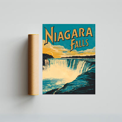 Niagara Falls Vintage Travel Poster - Timeless Cascading Wonder