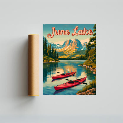 June Lake Vintage Travel Poster