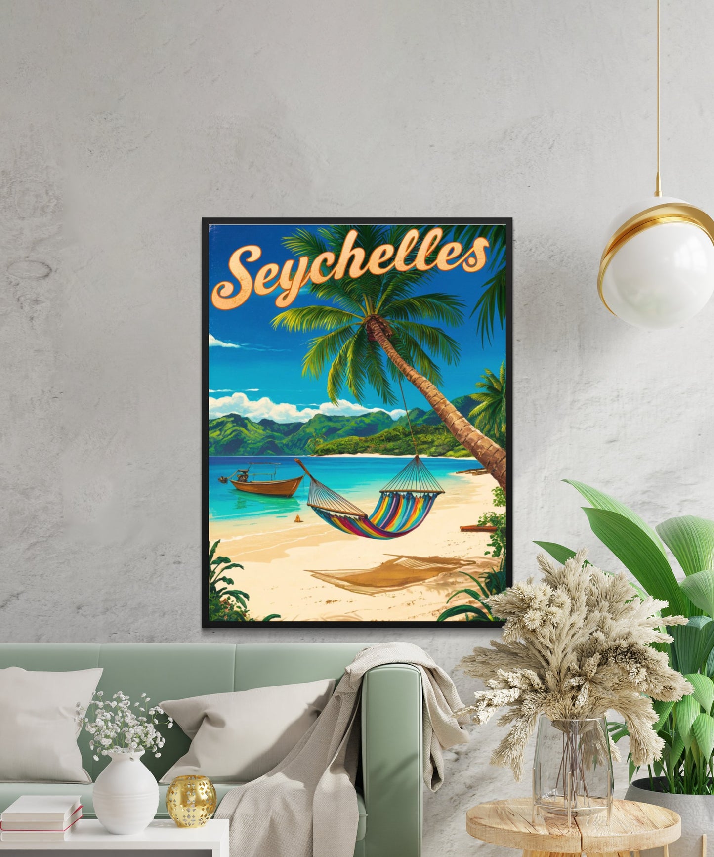 Seychelles Vintage Travel Poster