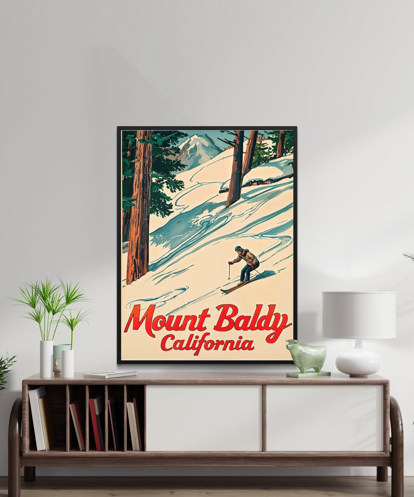 Mount Baldy Vintage Travel Poster - Scenic Peaks and Trails