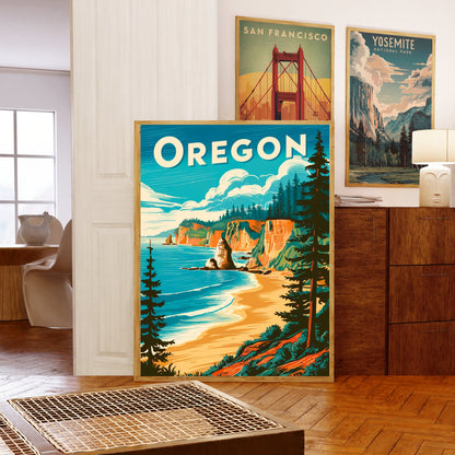 Oregon Vintage Travel Poster - Outdoor Paradise