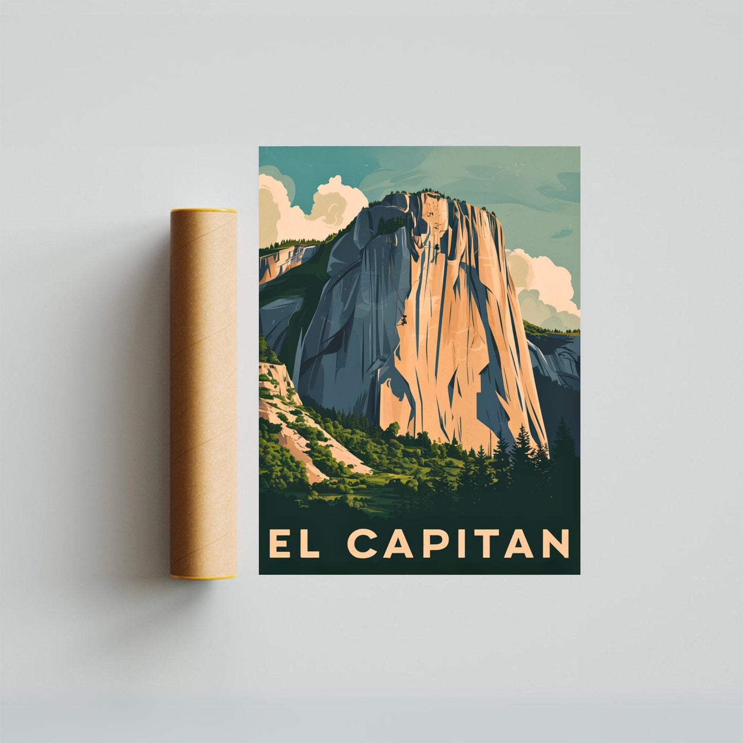 Yosemite El Capitan Vintage Travel Poster