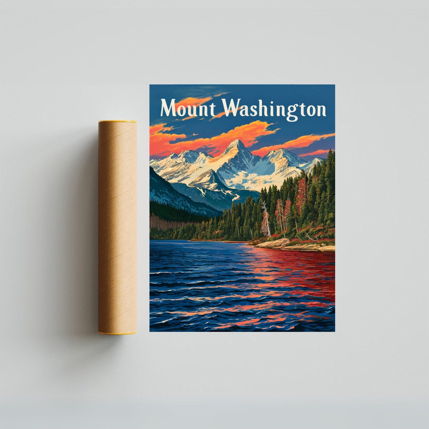 Mount Washington Vintage Travel Poster - Wilderness Majesty