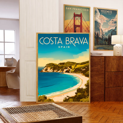 Costa Brava Vintage Travel Poster - Scenic Coastline