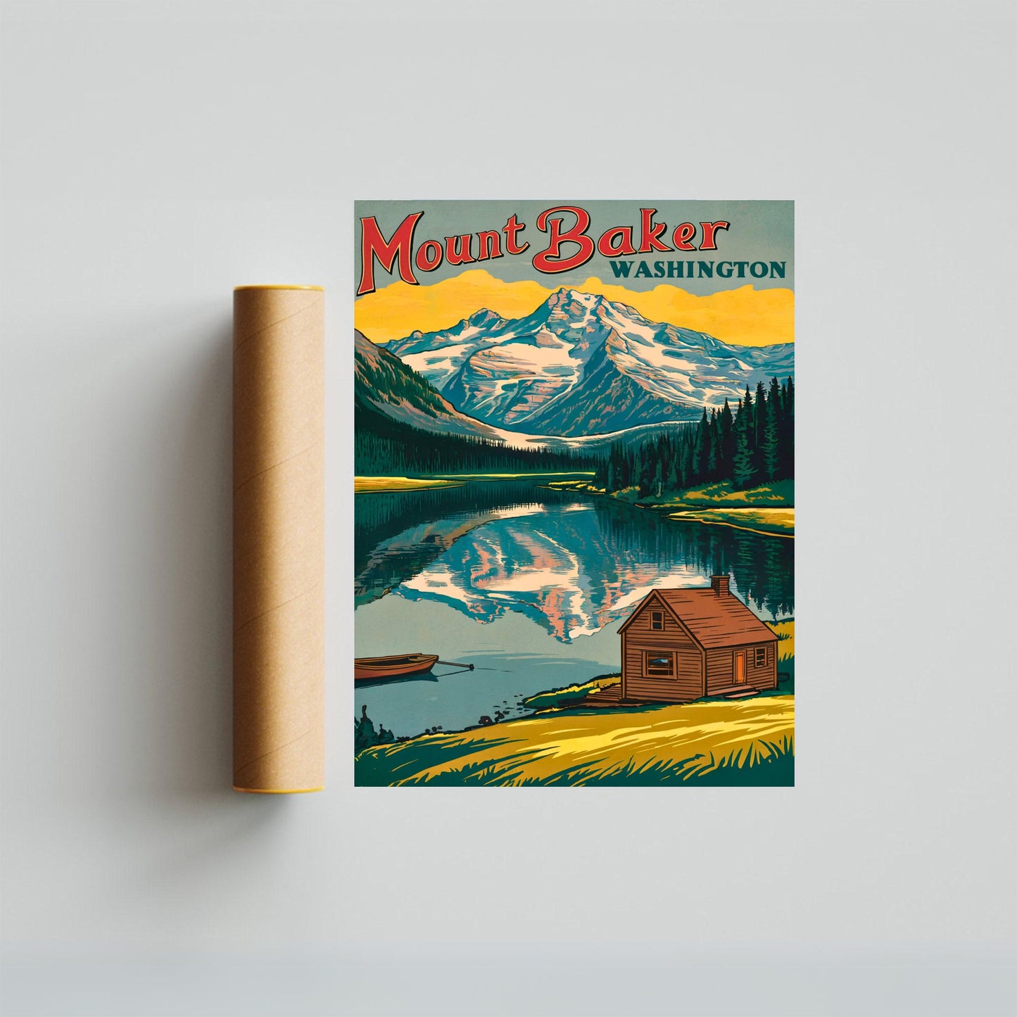 Mount Baker Vintage Travel Poster