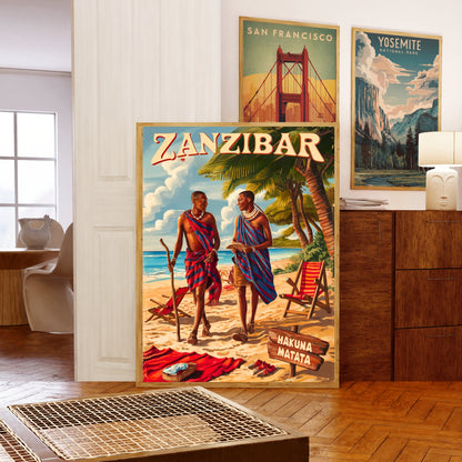 Zanzibar Vintage Travel Poster - Exotic Island