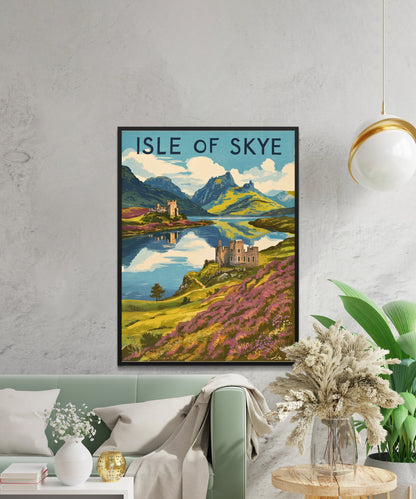 Isle of Skye Vintage Travel Poster - Rugged Island Splendor