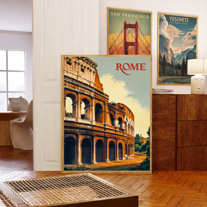 Rome Vintage Travel Poster - Ancient Splendor