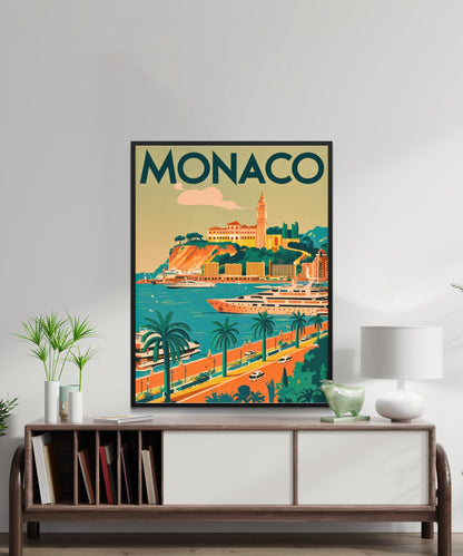 Monaco Vintage Travel Poster - Sea Side