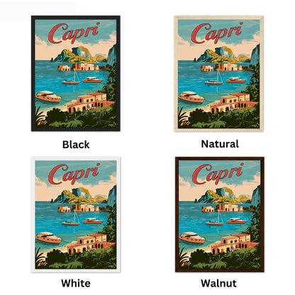 Capri Vintage Travel Poster - Timeless Mediterranean Elegance